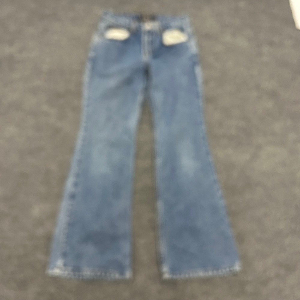 L.E.I. Jeans Womens Size 12 Blue Cotton Flare Leg Vintage Style Medium Wash